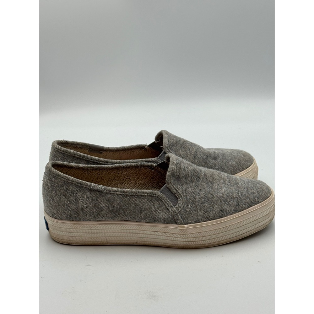 Keds Triple Decker Womens 7.5 Grey Jersey Platform Slip On Sneakers WF57320M